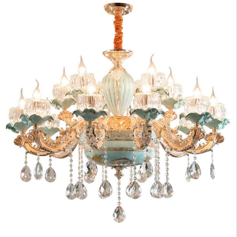 Modern Chandeliers Home Decor Flower Chandelier Living Room Decoration Nordic Crystal Light Fixture