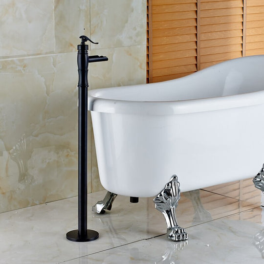 4 - Colors Floor Mount Clawfoot Bath Tub Filler Faucet Single Free Standing Bathtub Mixer With Hot