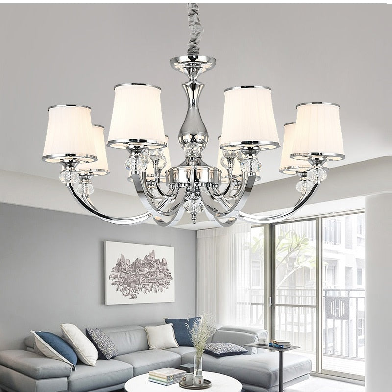Modern Chrome Chandelier Lights For Living Room 3 Chandelier / Without Bulbs