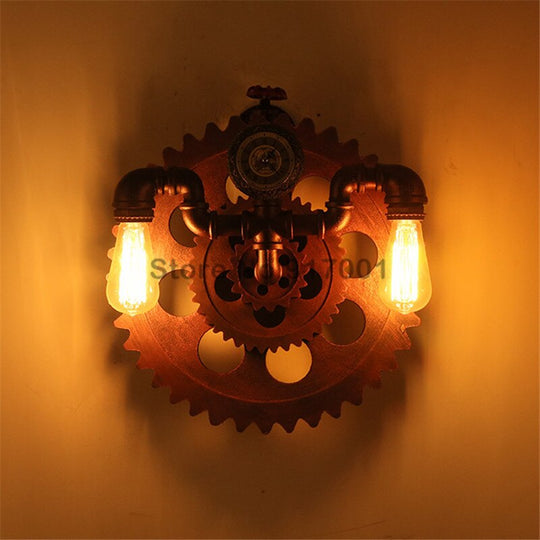 Creative Retro Personality Loft Industrial Wind Wall Lamp Restaurant Bar Coffee Shop Bedroom Gear