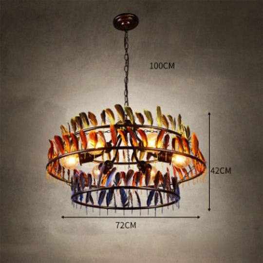 Retro Creative Industrial Style Restaurant E27 Bulb Pendant Lamp American Three Layers Color