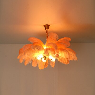 Aria - Feather Chandelier Bedroom Nordic Living Room Lamp Dining Creative Light Luxury All Copper