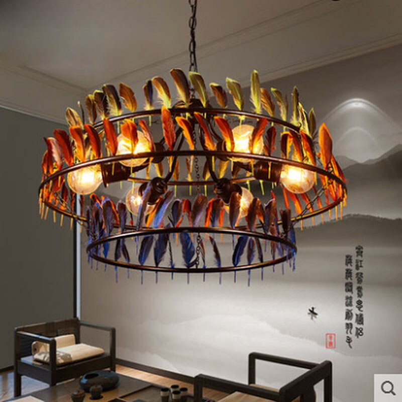 Retro Creative Industrial Style Restaurant E27 Bulb Pendant Lamp American Three Layers Color