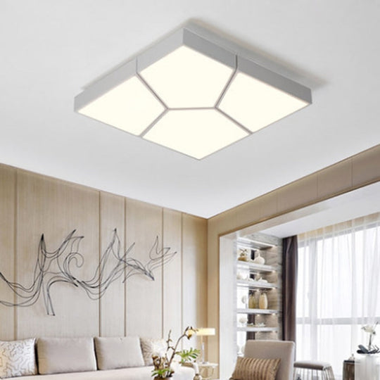 Modern Minimalist Led Ceiling Lamp Creative Geometric Black / White Dimmable Nordic Living Room