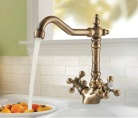 Europe Style Basin Kitchen Faucet Total Brass Bronze Finished Swivel Bathroom Mixer Tap Sink 360