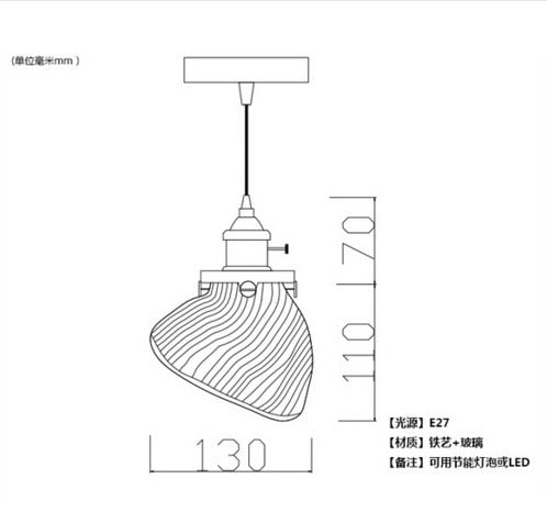 America Country Vintage Pendant Light With Glass Lampshade In Loft Industrial Lamp Handlamp