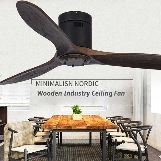 Luxury Wooden Pendant Fan - 42/52 - Inch Vintage Ceiling With Lights Remote Control And 3 Blades