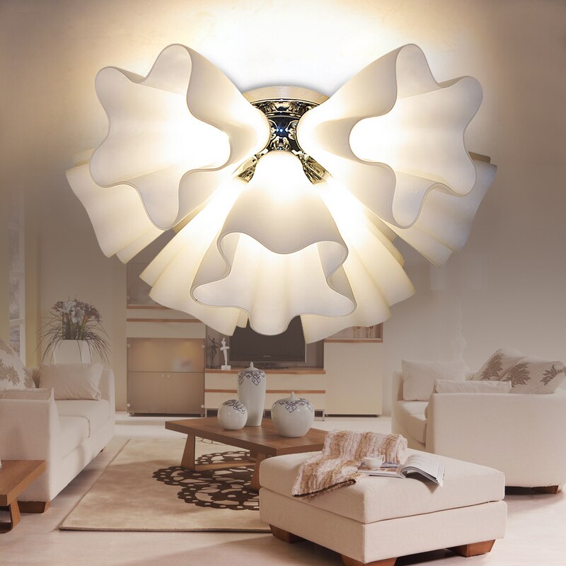 Modern Brief Romantic Diy Creative E27 Ceiling Light Fixture Japanese Home Deco Living Room Glass