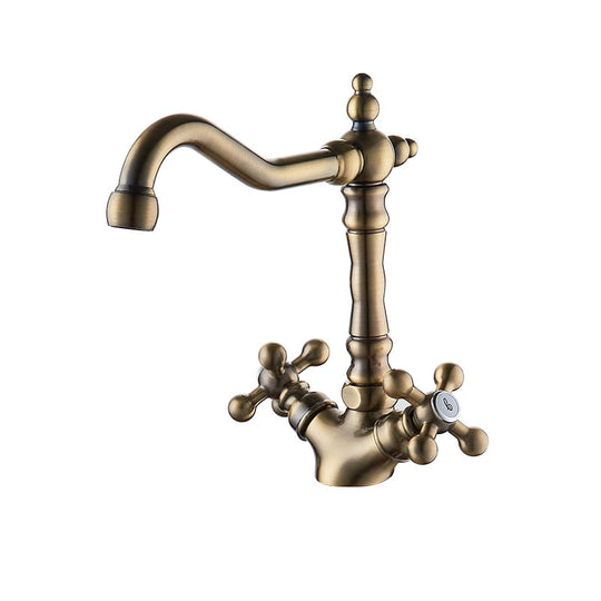 Europe Style Basin Kitchen Faucet Total Brass Bronze Finished Swivel Bathroom Mixer Tap Sink 360