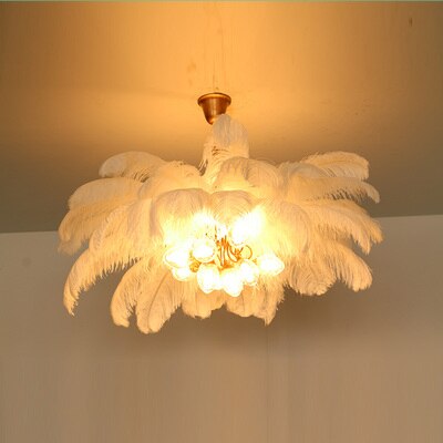 Aria - Feather Chandelier Bedroom Nordic Living Room Lamp Dining Creative Light Luxury All Copper