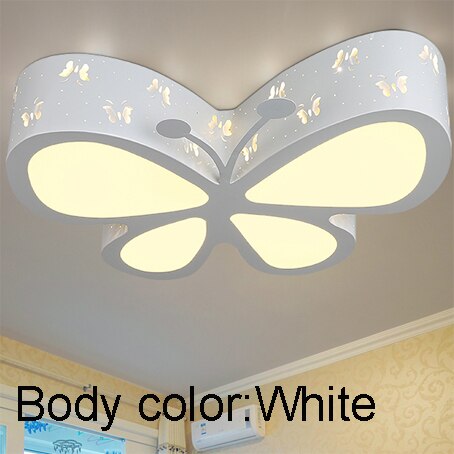 Modern Brief Children Bedroom Colorful Butterfly Hollow Iron Led Ceiling Lamp Home Deco Dining Room