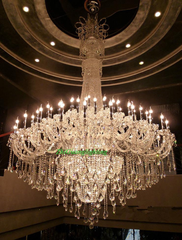 Transparent Large Crystal Chandeliers Engineering Lights Creative Personality Staircase Luminaire