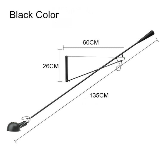 European Art Decor Led Wall Mounted Bedside Light White Black Adjustable Long Arm Lamp With Switch