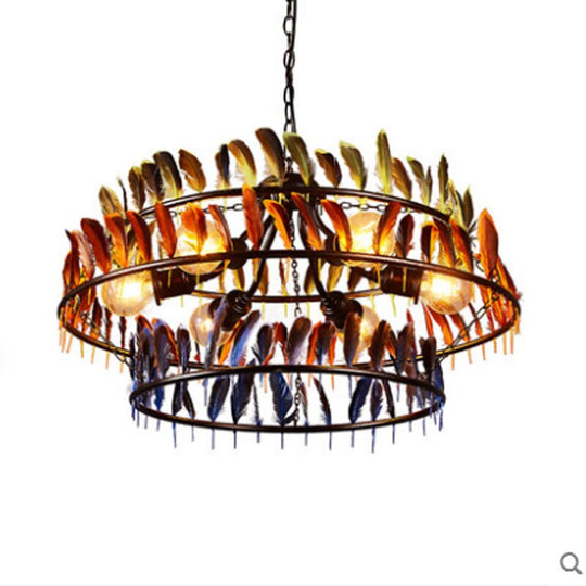 Retro Creative Industrial Style Restaurant E27 Bulb Pendant Lamp American Three Layers Color