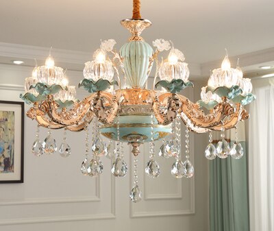 Modern Chandeliers Home Decor Flower Chandelier Living Room Decoration Nordic Crystal Light Fixture