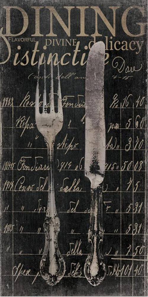 Vintage Cutlery Canvas Art: Knives And Forks Posters Prints 30X60Cm No Frame / Pp1961 Wall Painting