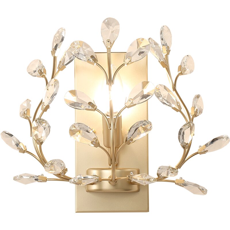 E14 Wall Sconce Crystal Light Simple And Creative Bedroom Bedside Lamp Lights Gold/Sliver For Home