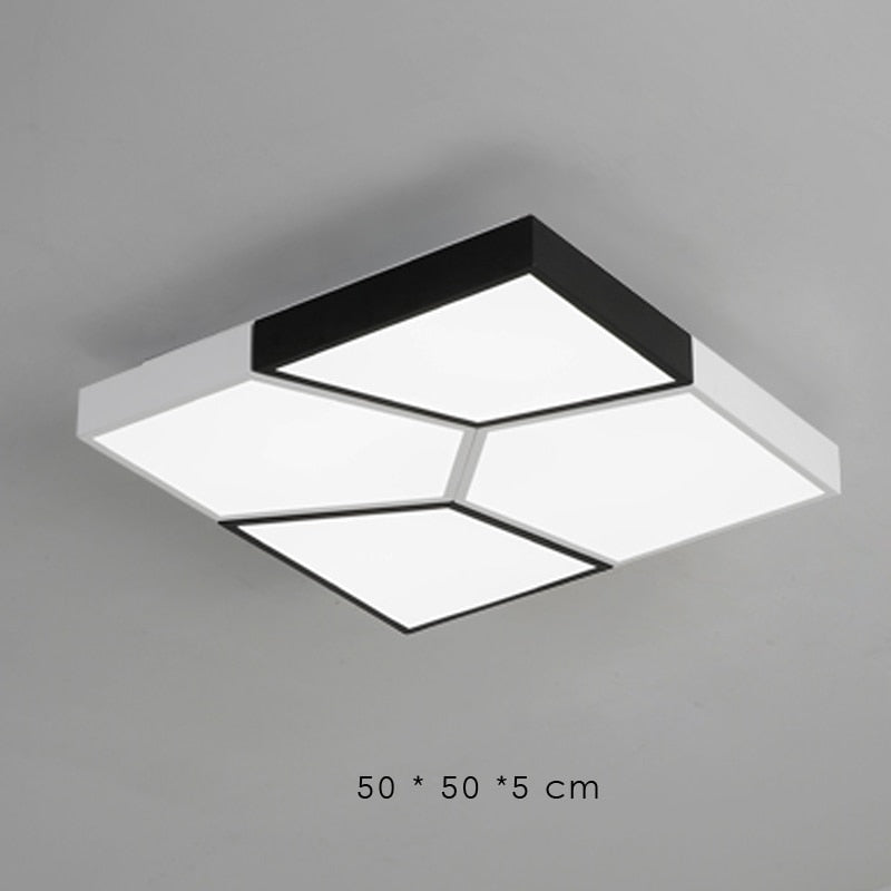 Modern Minimalist Led Ceiling Lamp Creative Geometric Black / White Dimmable Nordic Living Room