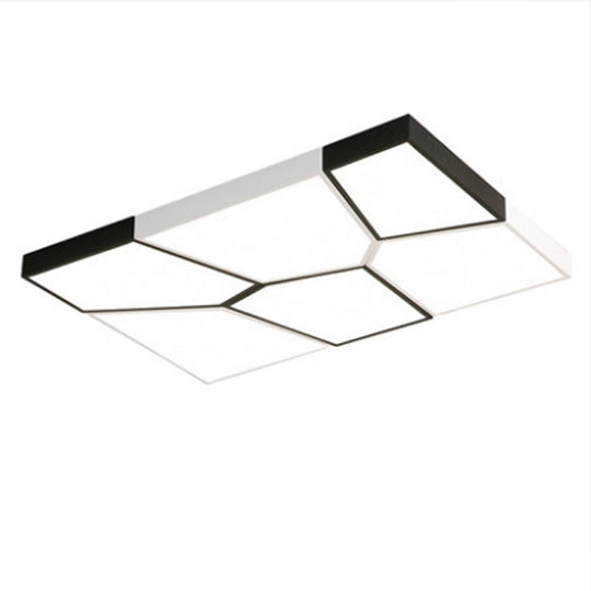 Modern Minimalist Led Ceiling Lamp Creative Geometric Black / White Dimmable Nordic Living Room