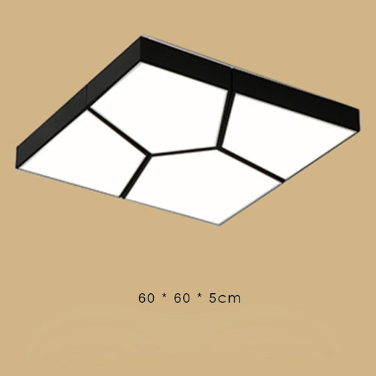 Modern Minimalist Led Ceiling Lamp Creative Geometric Black / White Dimmable Nordic Living Room