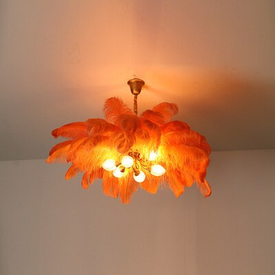 Aria - Feather Chandelier Bedroom Nordic Living Room Lamp Dining Creative Light Luxury All Copper