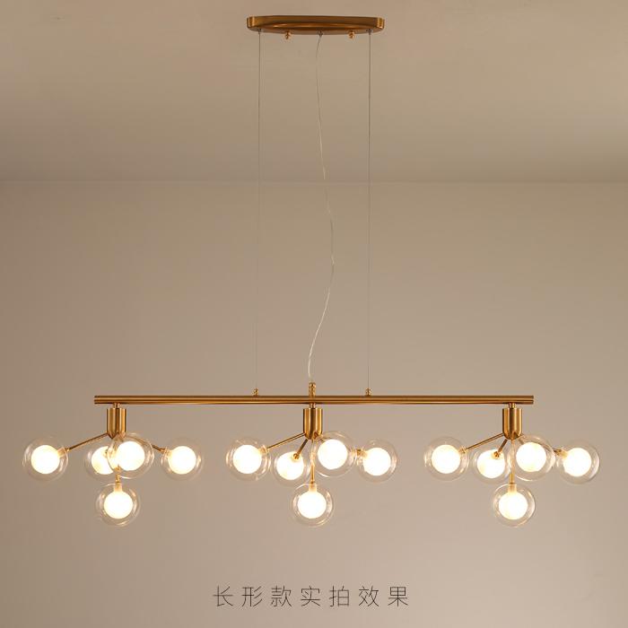 Modern Led Chandelier Lighting Ac90V - 260V Living Room Restaurant Transparent Glass Ball 15 Heads