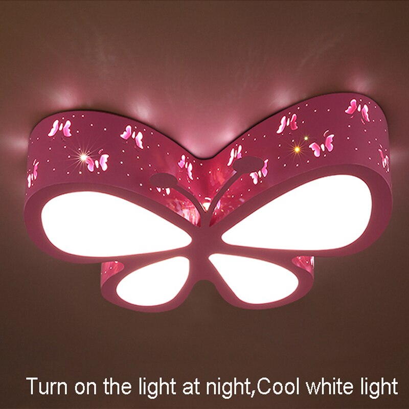 Modern Brief Children Bedroom Colorful Butterfly Hollow Iron Led Ceiling Lamp Home Deco Dining Room