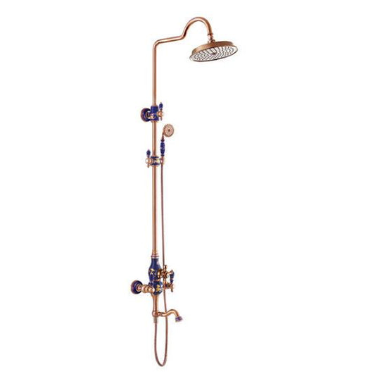 Rose Gold Brass Ceramic And Basin Faucet Hot Cold Wash Kitchen Bathroom Shower Set Tap Toilet Bath