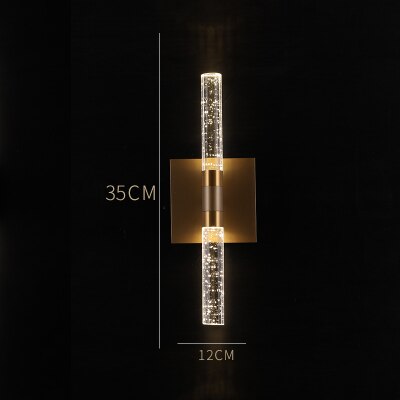 Post - Modern Crystal Led Wall Light Gold/Black Sconce Lamp Luminaire For Bedroom Living Room Stair