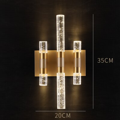 Post - Modern Crystal Led Wall Light Gold/Black Sconce Lamp Luminaire For Bedroom Living Room Stair