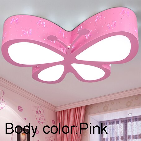 Modern Brief Children Bedroom Colorful Butterfly Hollow Iron Led Ceiling Lamp Home Deco Dining Room