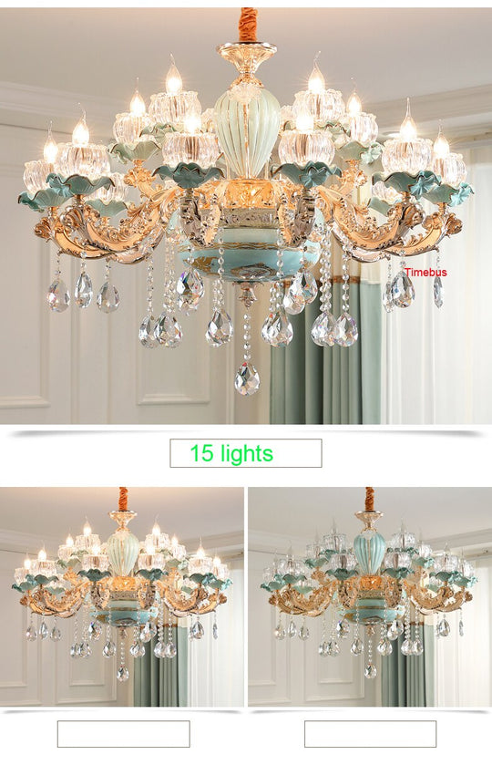 Modern Chandeliers Home Decor Flower Chandelier Living Room Decoration Nordic Crystal Light Fixture