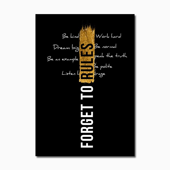 Motivated Quotes Canvas Poster Golden Black Wall Art Painting Nordic Posters And Prints Pictures