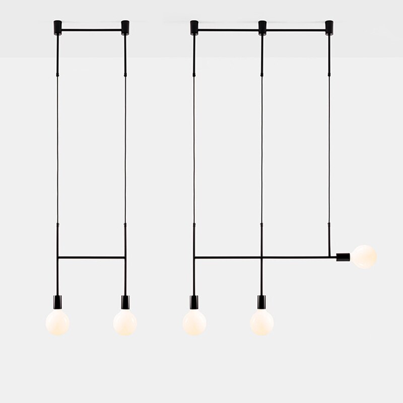 Modern Chandelier Lights Gold Black Long Bar Led Designer Nordic Loft Lustre Industriel Avize Light