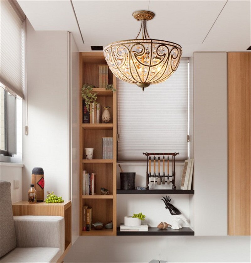 American Ceiling Lamp Wrought Iron Living Room Bedroom Restaurant Lighting Simple Modern Light