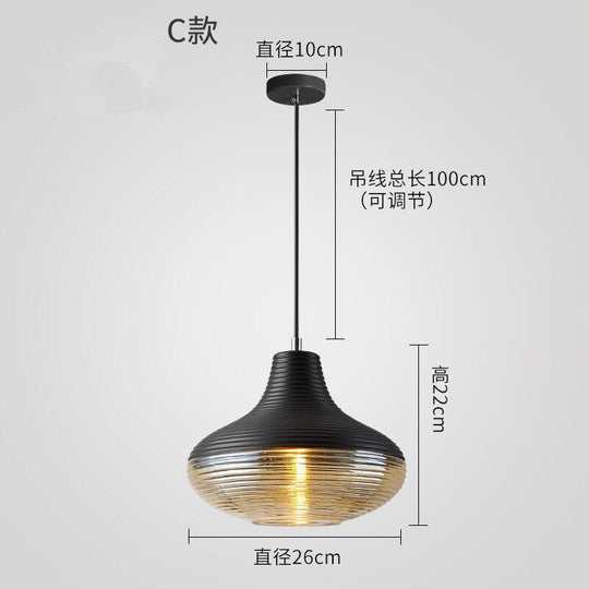 Modern And Simple Creative Coffee Shop Restaurant Bar Bedroom Bedside Glass Pendant Lamps E27