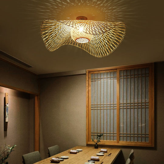 Bamboo Ceiling Lamps Asia Style Lights Hanging Lighting Lamp For Hotel Project Coffee Shop Living