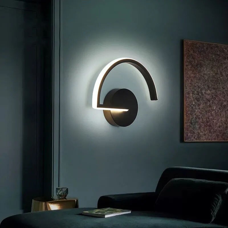 Modern Led Wall Lamps Living Room Bedroom Bedside Sconce Black White Coffee Color Lamp Aisle Indoor