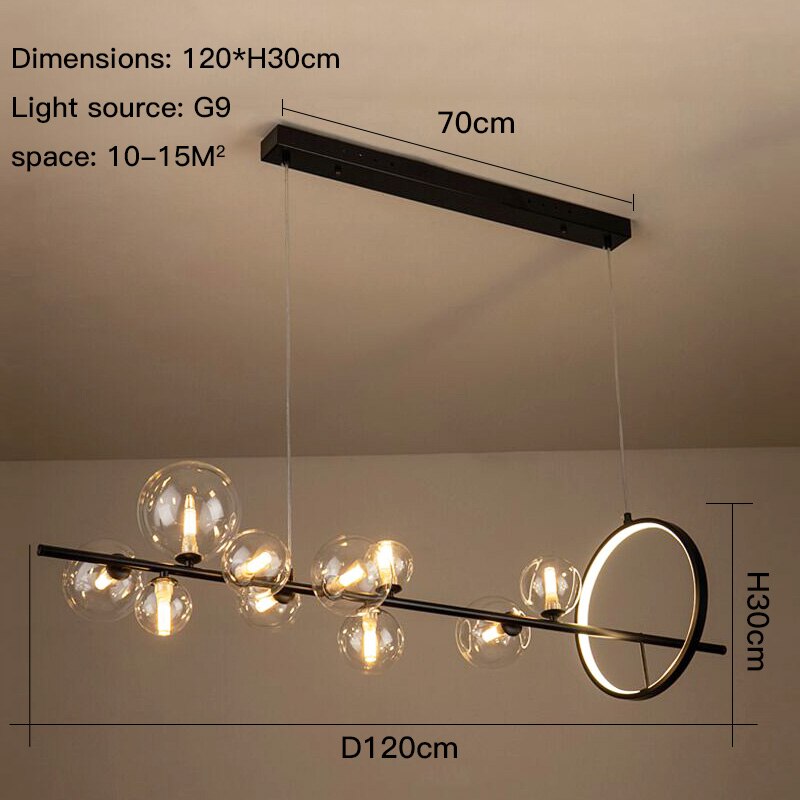 Vintage Led Pendant Lamp Industrial Modern For Living Room Dining Table Kitchen Black Chandelier