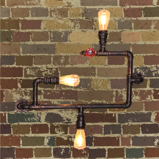 Retro Industrial Creative Entrance Hallway Lighting Iron Pipe Restaurant Wall Lamp Industrail
