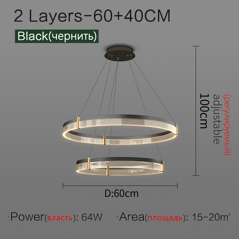 Living Room Chandelier Simple Modern Led Lighting Creative Nordic Luxury Restaurant Bedroom Lamp