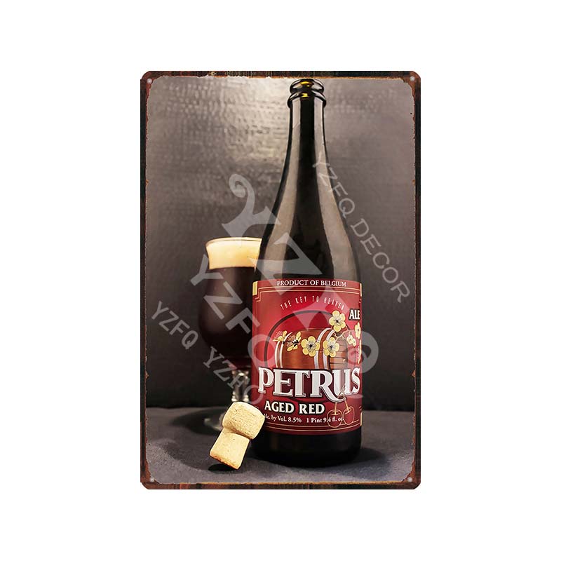 Vintage Belgium Beer Tin Signs: Vedett Petrus Retro Metal Plates Du - 9182 / China 20X30Cm Wall