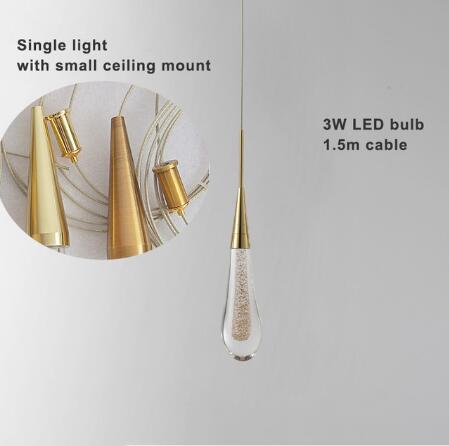 Modern Crystal Led Chandelier Lighting Hanglamp Drop Light Restaurant Bar Staircase Lamp Loft Art