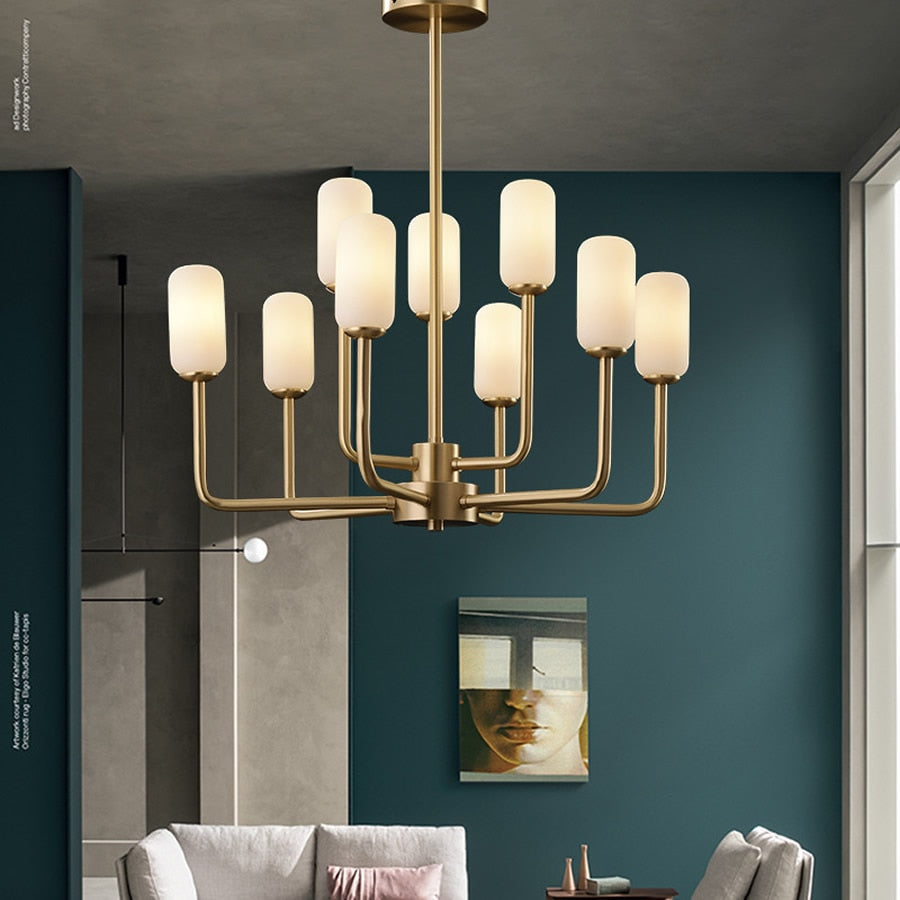 Industrial Elegance Copper Chandelier For Modern Living Spaces Ceiling Light