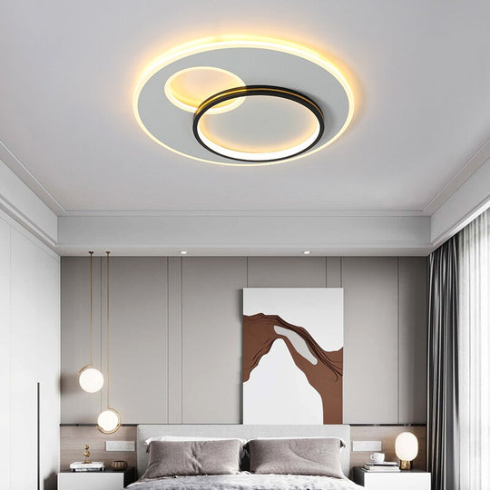 Postmodern Minimalist Creative Bedroom Led Chandeliers Ultra-Thin Nordic Luxury Living Room Circular