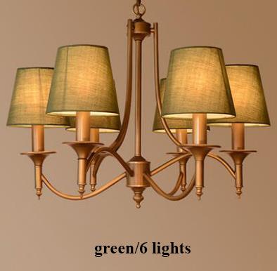 Metal Bronze Chandelier 6/8 Heads For Living Room 6 Heads Green Pendant Lighting