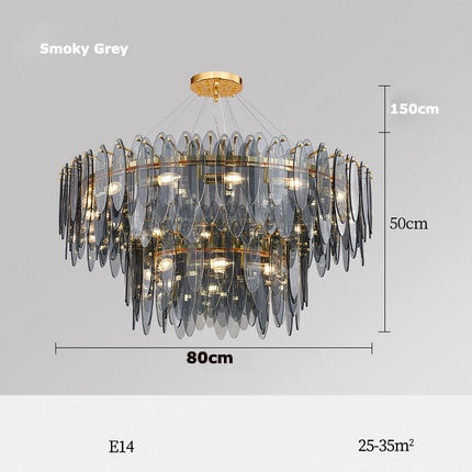 Art Deco Led Postmodern Glass Iron Chandelier Lighting Lustre Suspension Luminaire Lampen For