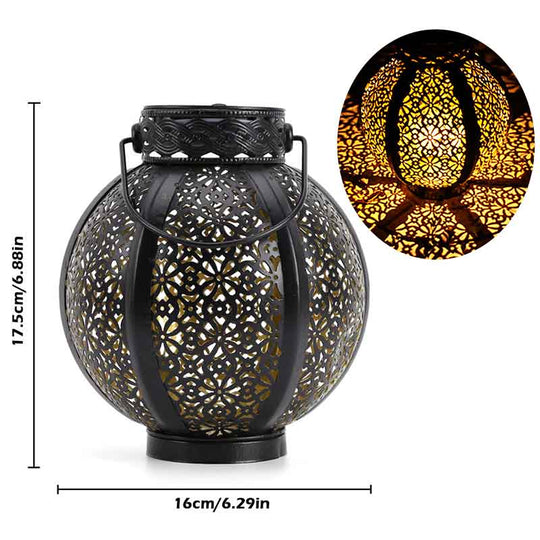 Waterproof Solar Lamp Retro Hollow Lantern Light Art Decorative Garden Light Led For Courtyard