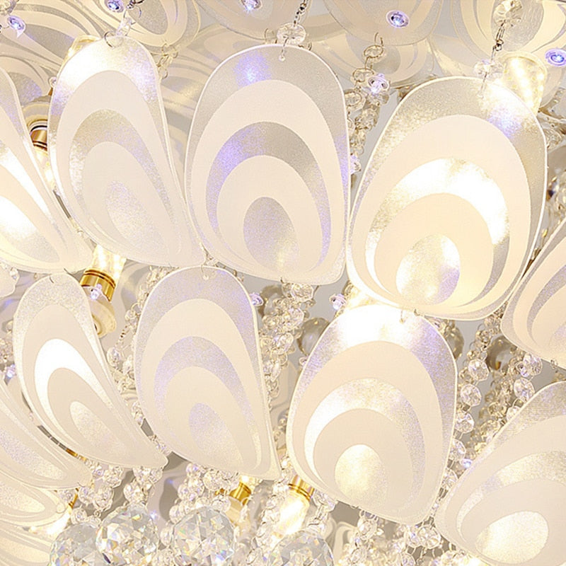 American Restaurant Stainless Steel Led Ceiling Light Modern Home Deco Lamp Crystal Glass Living