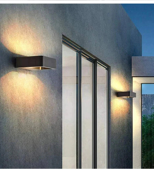 Led Outdoor Verlichting Ip65 Waterdichte Alumunim Wandlamp Tuin Villa Veranda Blaker Zwarte Kleur